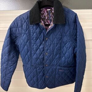Barbour Navy Quilted Jacket-Girls